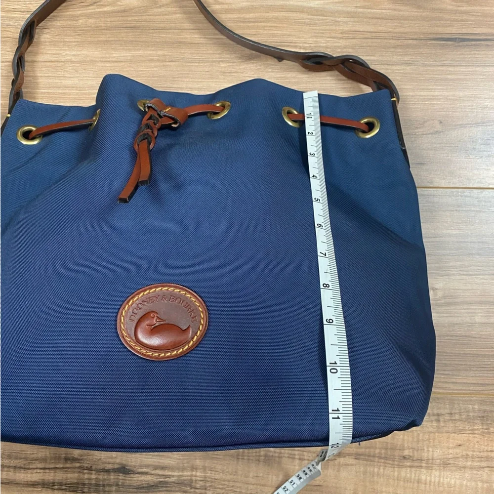 Dooney & Bourke Canvas Drawstring Bucket Bag Color Navy - Picture 10 of 12